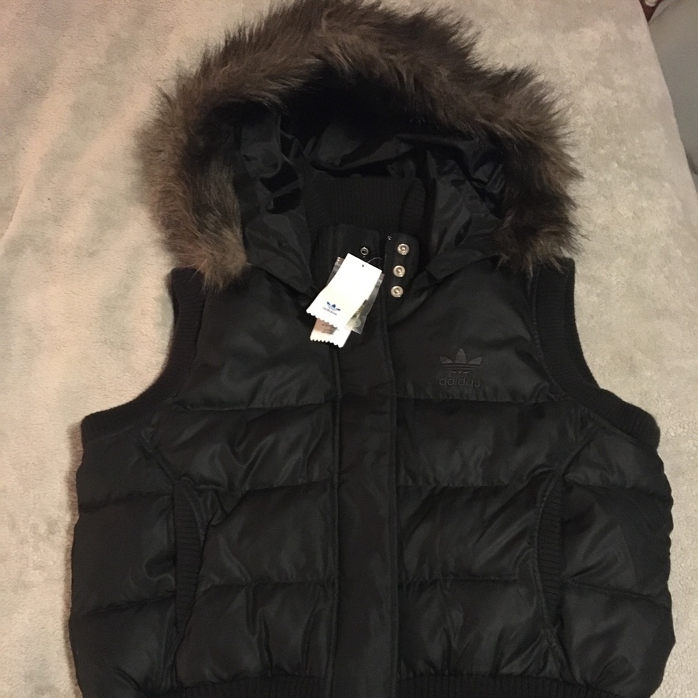 Adidas Originals Black Vest with Detachable Hood